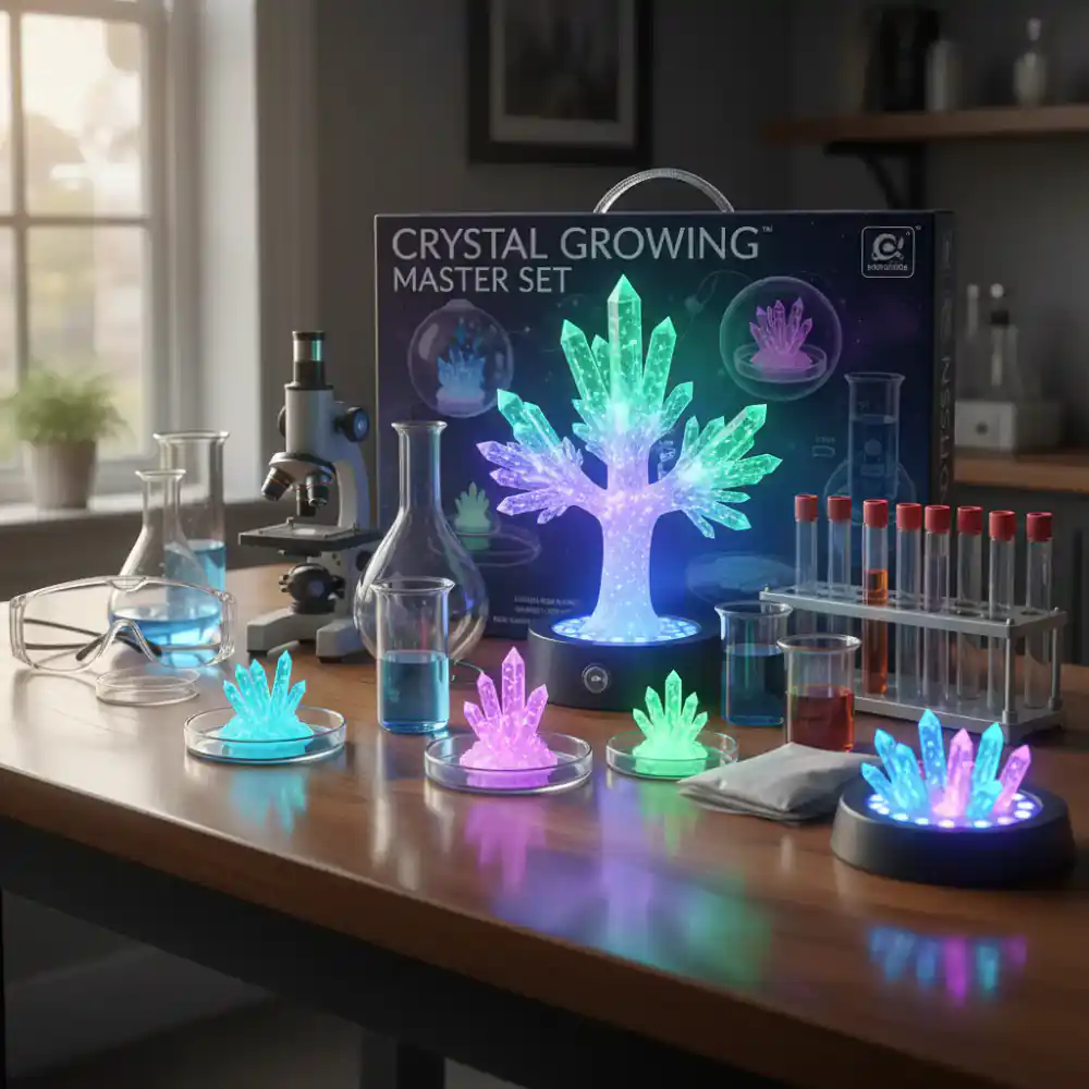 Crystal growing master set with glowing crystals