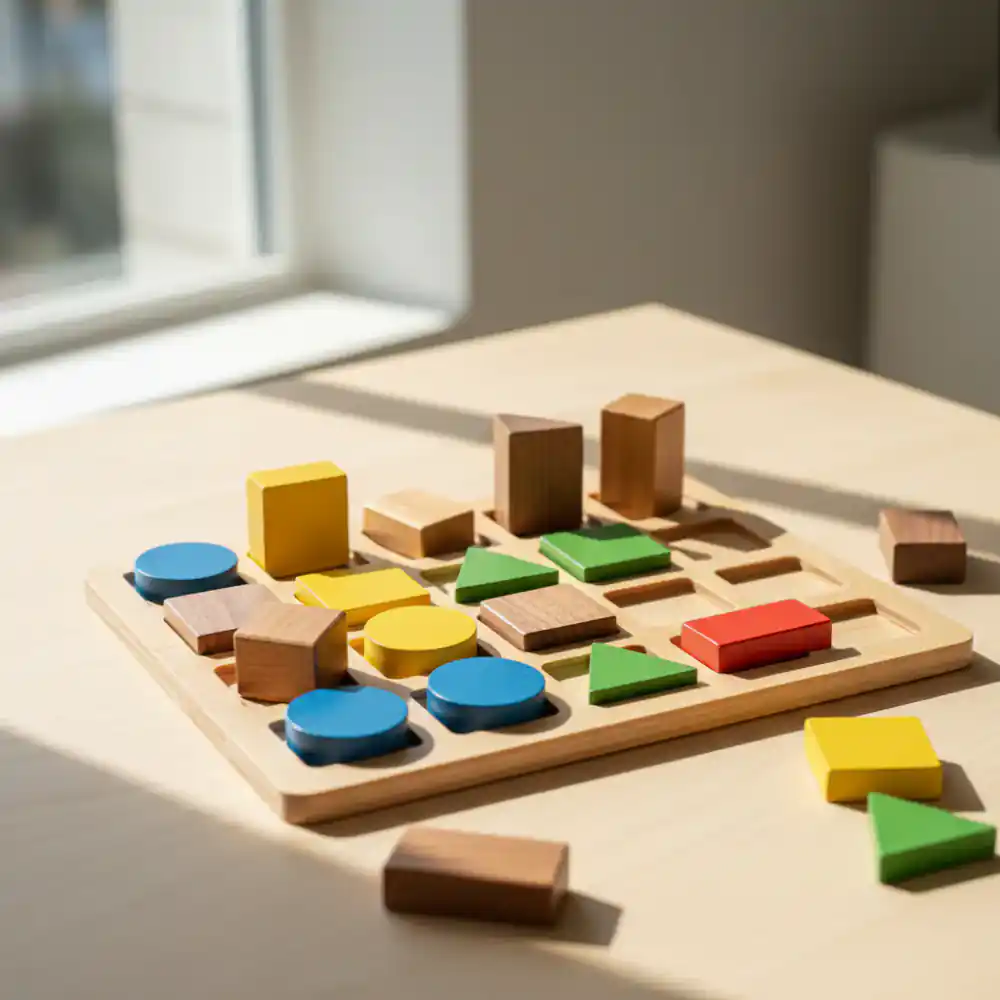 Wooden color and shape logic puzzle